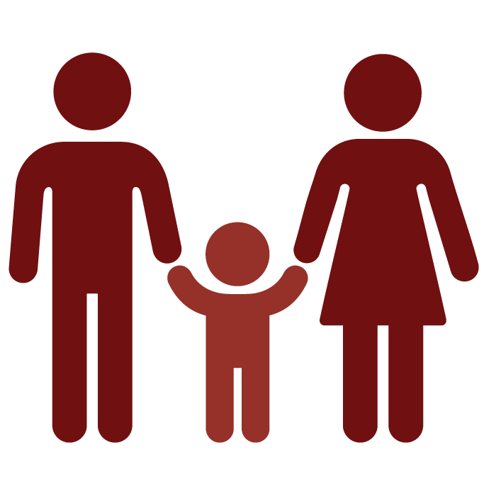 A family of 3 with a child inbetween 2 parents
