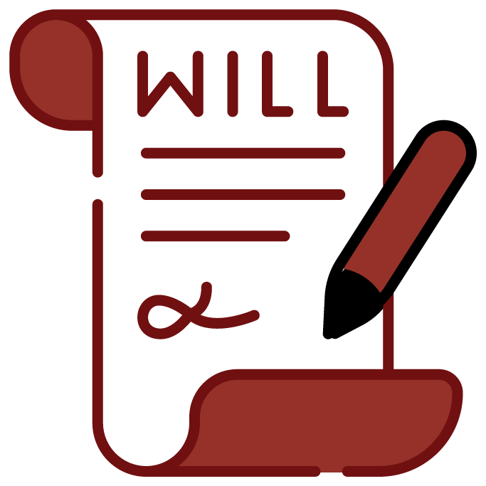 A document with WILL written on the top with a pen and signature