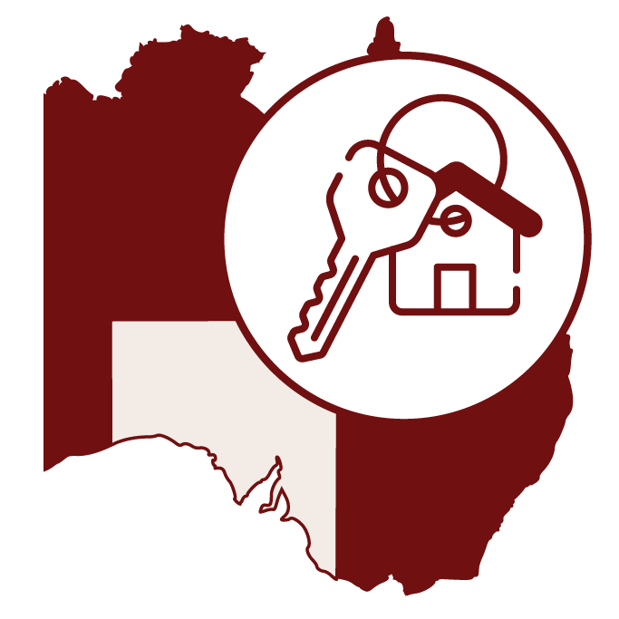 House with keys highlighting South Australia State