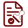 A document with a rubber seal stamp and a red seal with a tick mark
